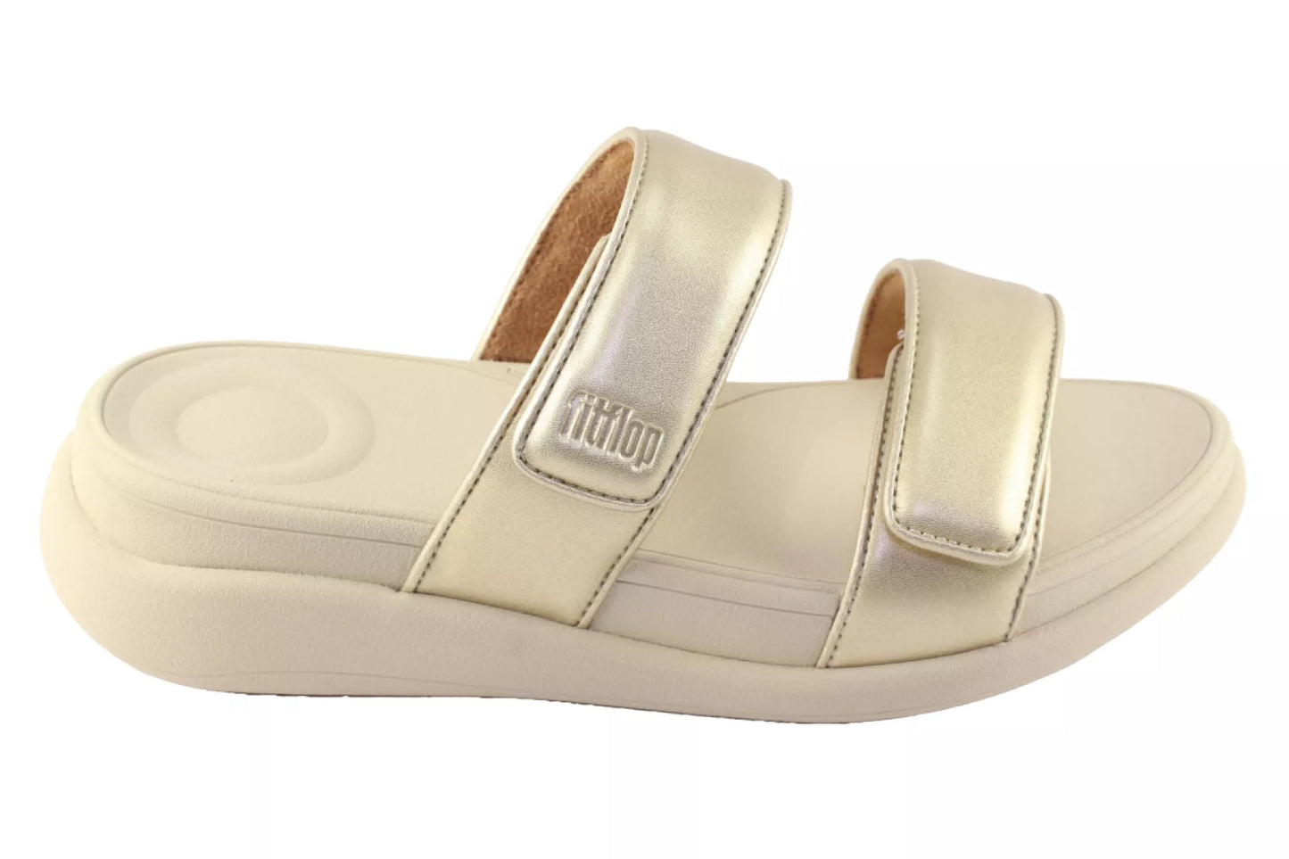 Fitflop Fitflop F-Mode Two Bar Slides.Platino