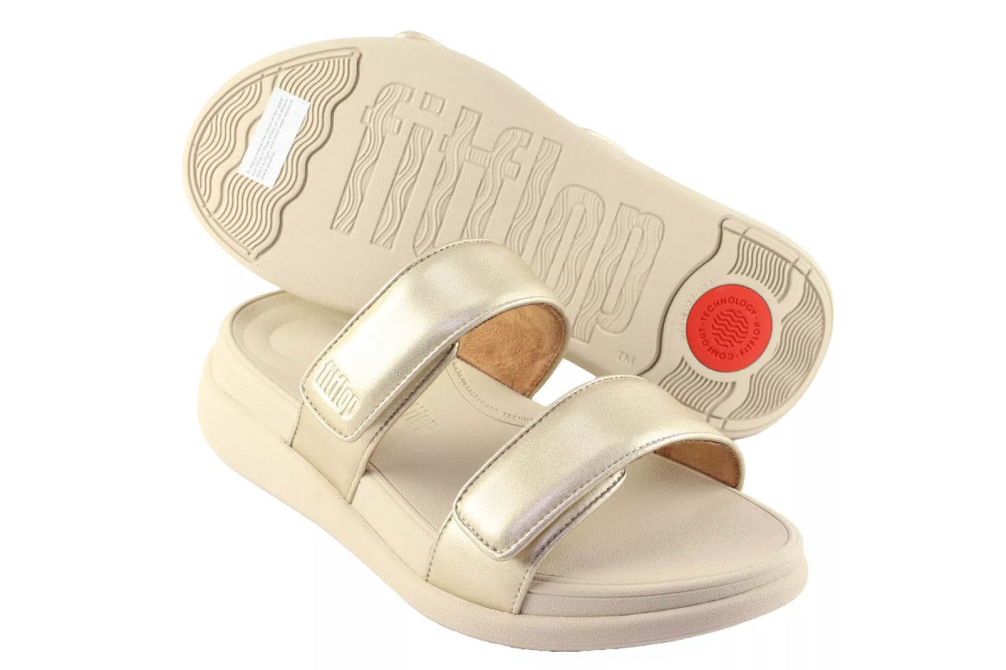 Fitflop Fitflop F-Mode Two Bar Slides.Platino