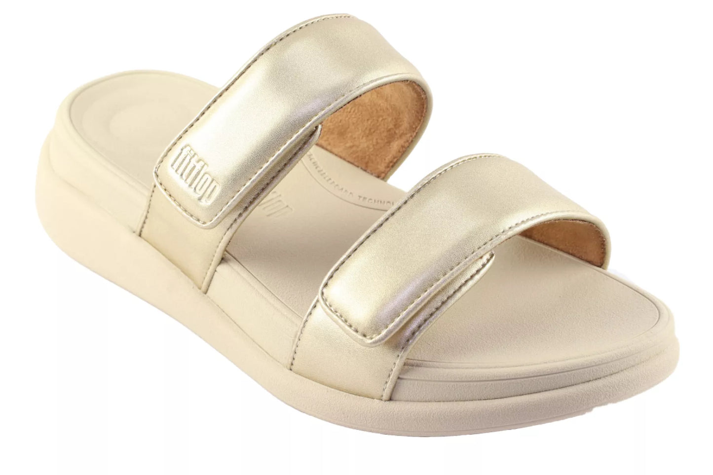 Fitflop Fitflop F-Mode Two Bar Slides.Platino