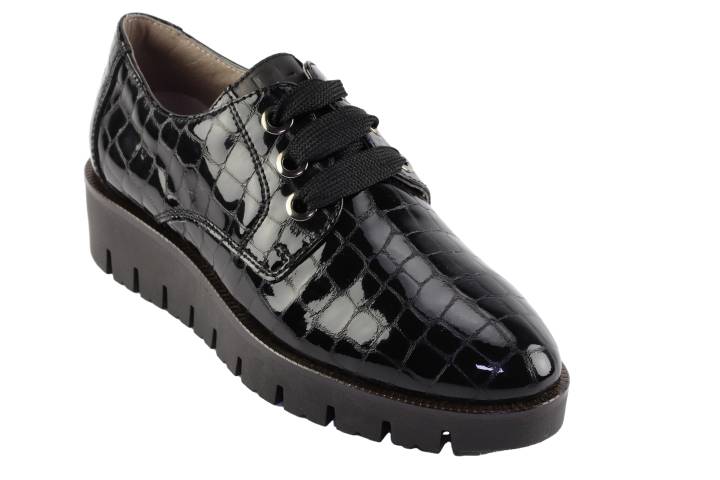 Dames  Sneakers/Veterschoen DL Sport 6371.Navajo Nero. Direct leverbaar uit de webshop van Reese Schoenmode.