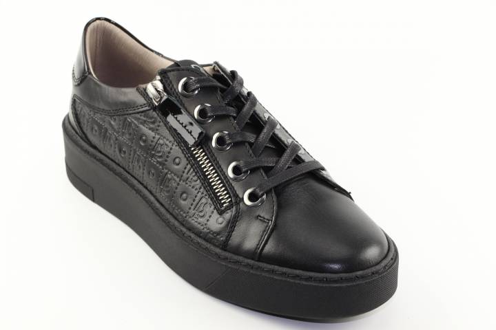 Dames  Sneakers/Veterschoen DL Sport 5405.Vit.Nero. Direct leverbaar uit de webshop van Reese Schoenmode.