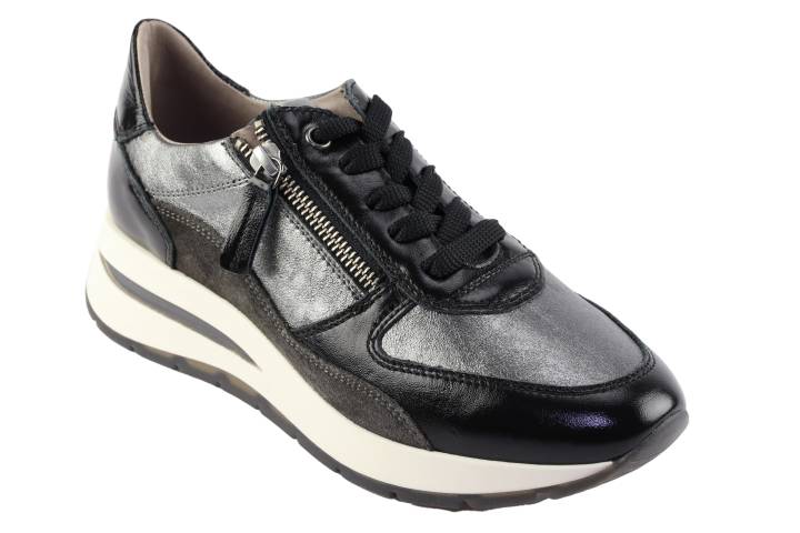 Dames  Sneakers/Veterschoen DL Sport 6337.Cayenne Nero. Direct leverbaar uit de webshop van Reese Schoenmode.