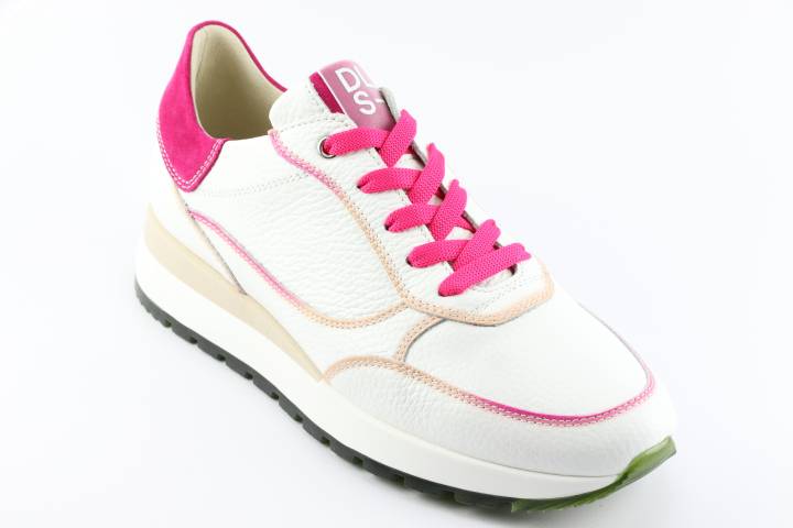 Dames  Sneakers/Veterschoen DL Sport 5645.Deer Bianco Fuch. Direct leverbaar uit de webshop van Reese Schoenmode.