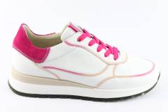Dames  Sneakers/Veterschoen DL Sport 5645.Deer Bianco Fuch. Direct leverbaar uit de webshop van Reese Schoenmode.