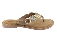 Dames  Slippers Lazamani 75451.Beige. Direct leverbaar uit de webshop van Reese Schoenmode.