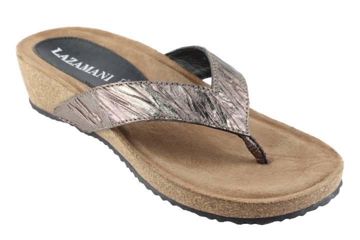 Dames  Slippers Lazamani 75819.Pewter. Direct leverbaar uit de webshop van Reese Schoenmode.